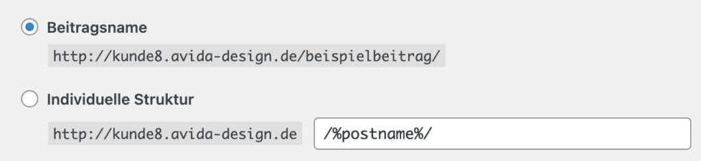 URL anpassen in WordPress