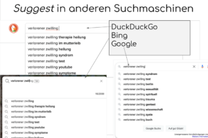 Die Suggest Funktion in anderen Suchmaschinen