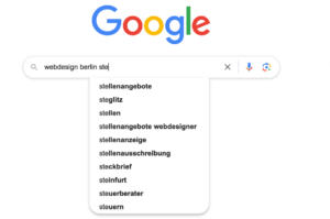 Google Suggest schlägt dir Keywordkombinationen vor