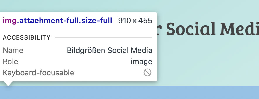 Tooltipp mit Bildgröße