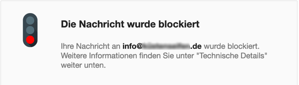 E-Mail wurde abglehnt