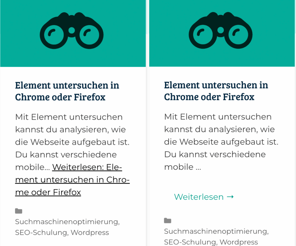 Weiterlesen Link oder nicht