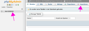 Datenbank in phpMyAdmin importieren